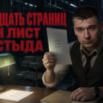 Обложка к байке: архивный зал, лист с тремя цифрами вместо пятнадцати страниц — отчёт по рекламе для собственника 60+