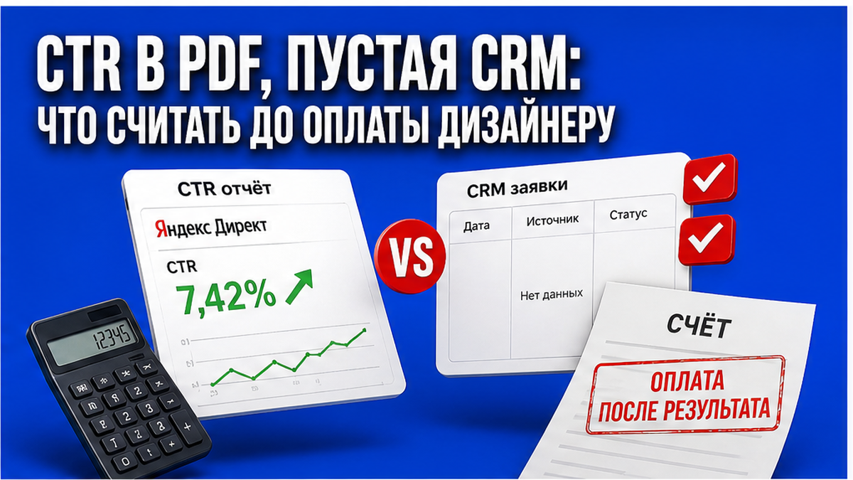 Таблица CTR в PDF против пустой CRM до оплаты дизайнеру
