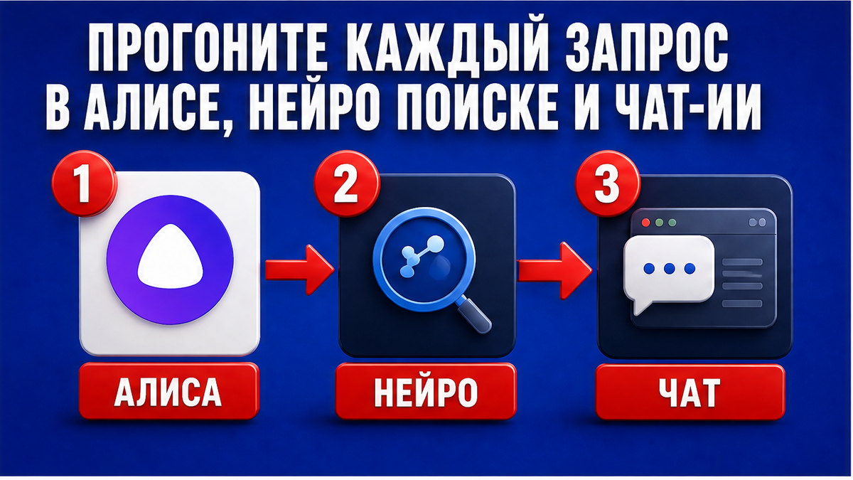 Workflow: прогон запроса в Алисе, нейро Поиске и одном чат-ИИ