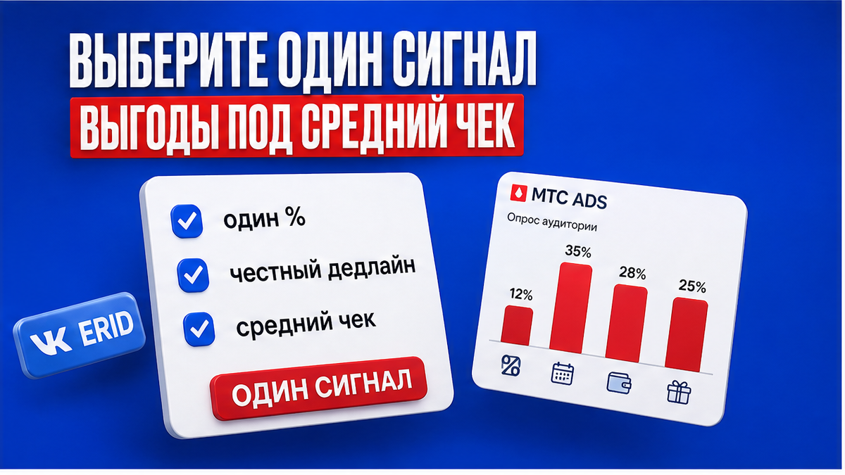 Чеклист выбора одного сигнала выгоды под средний чек