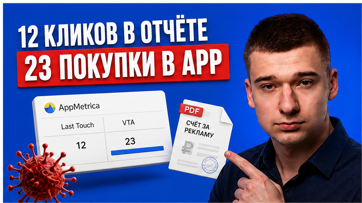 12 кликов в отчёте подрядчика, а в приложении 23 покупки? Сверьте VTA в AppMetrica за 45 минут
