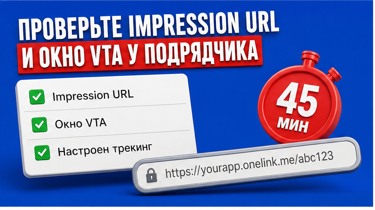 Чек-лист: Impression URL и окно VTA у подрядчика медийки