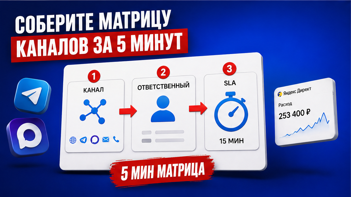 Матрица каналов за 5 минут: куда падает заявка, кто отвечает и SLA